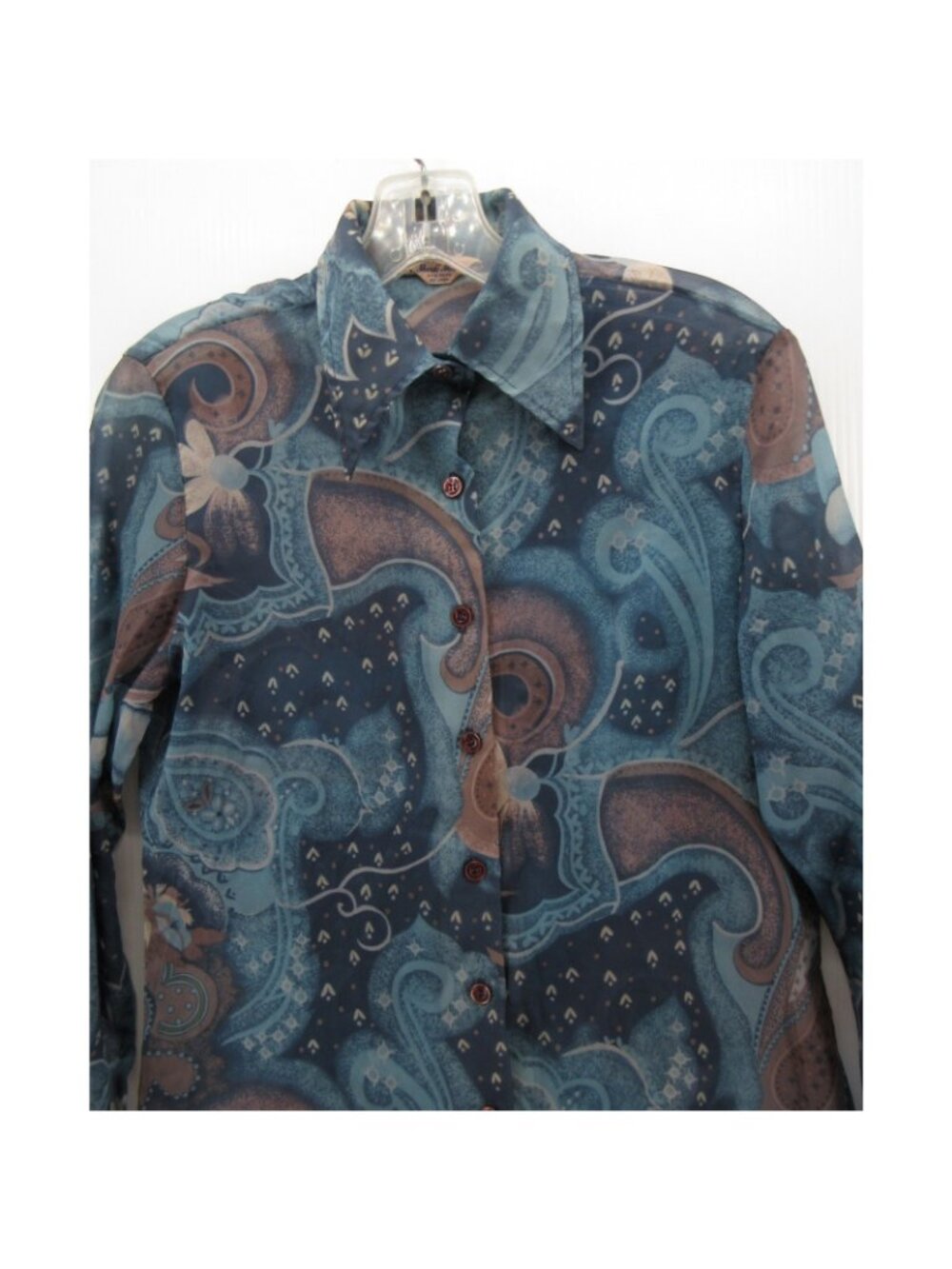 VINTAGE Mardi Modes Top Small Blouse Paisley 70s Funky Leisure - Picture 2 of 12